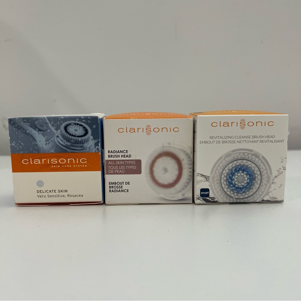 Clarisonic Brush Head Lot of 3 – Delicate, Radiance, Revitalizing – NIB